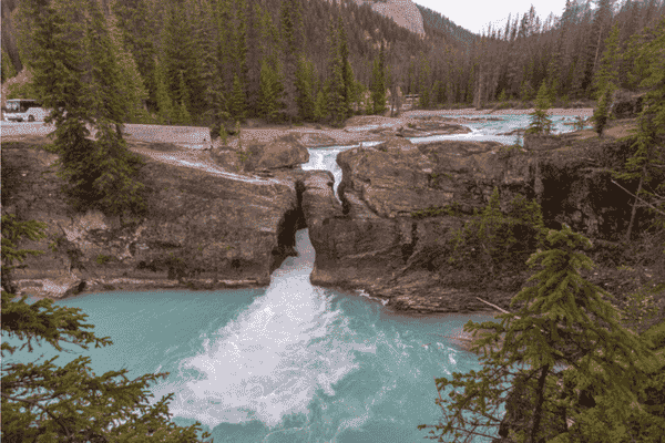Natural Bridge spanning the Kicking Horse River in Yoho National Park, British Columbia, Canada